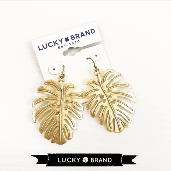 Lucky Brand Jewelry - 🆕 Lucky Brand Gold Plated Metal Leaf Earrings